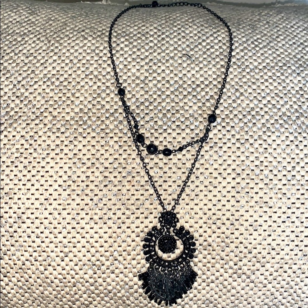 Black Pendant Necklace